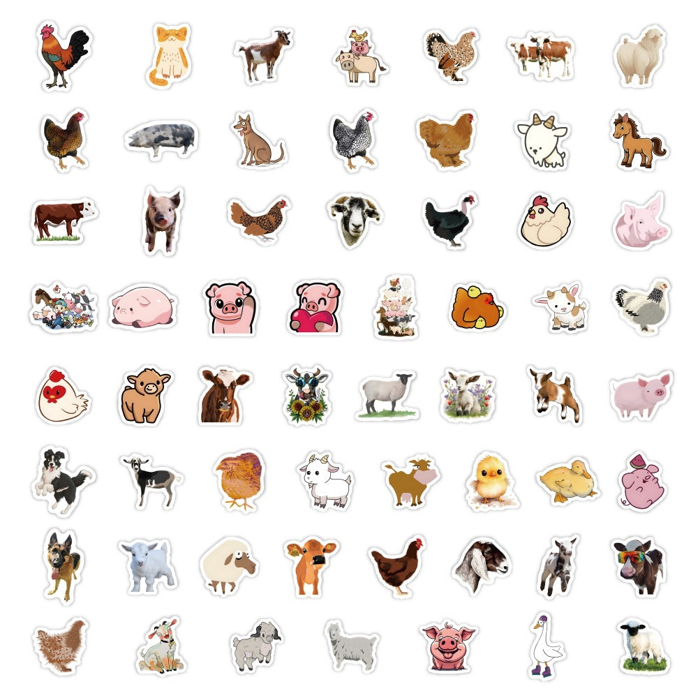 60 Boerderijdieren Stickers