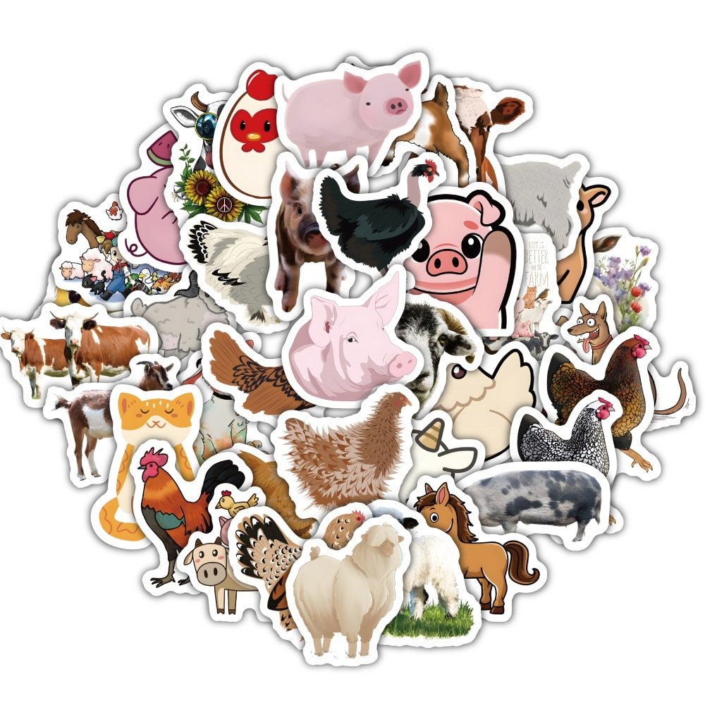 60 Boerderijdieren Stickers