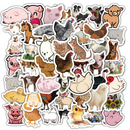 60 Boerderijdieren Stickers